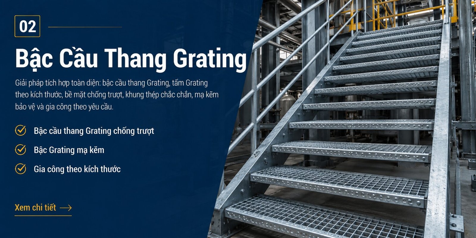 Bậc cầu thang Grating